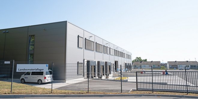 Das Landesmateriallager in Andernach. Foto: Pape