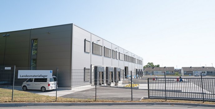 Das Landesmateriallager in Andernach. Foto: Pape