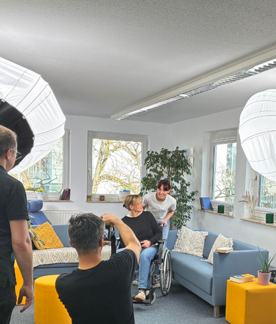 Einblick hinter der Kamera der Dreharbeiten