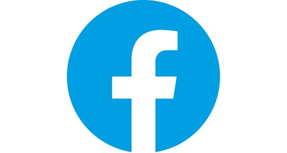 Facebook Logo mit Verlinkung in blau