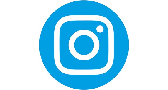 Instagram Logo mit Verlinkung in blau