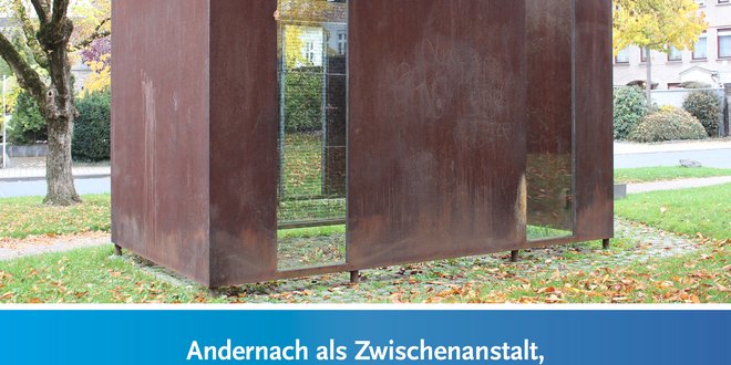 Der Spiegel-Container in Andernach erinnert seit 1996 als Mahnmal an die Opfer der nationalsozialistischen Euthanasie-Verbrechen.