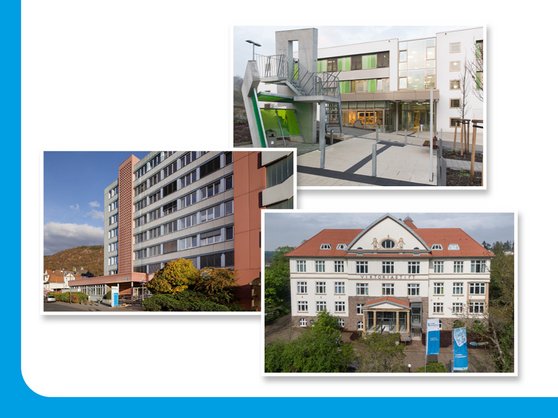 Ansicht des Gesundheitszentrums Glantal, der Klinik Viktoriastift und der Geriatrischen Fachklinik Rheinhessen-Nahe